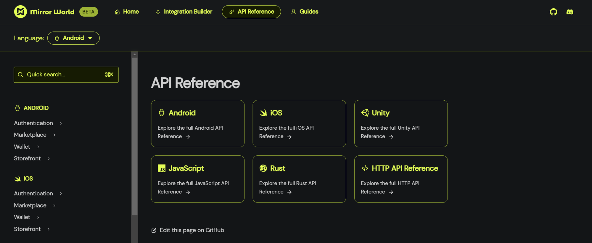 Check out our API reference on different platforms!